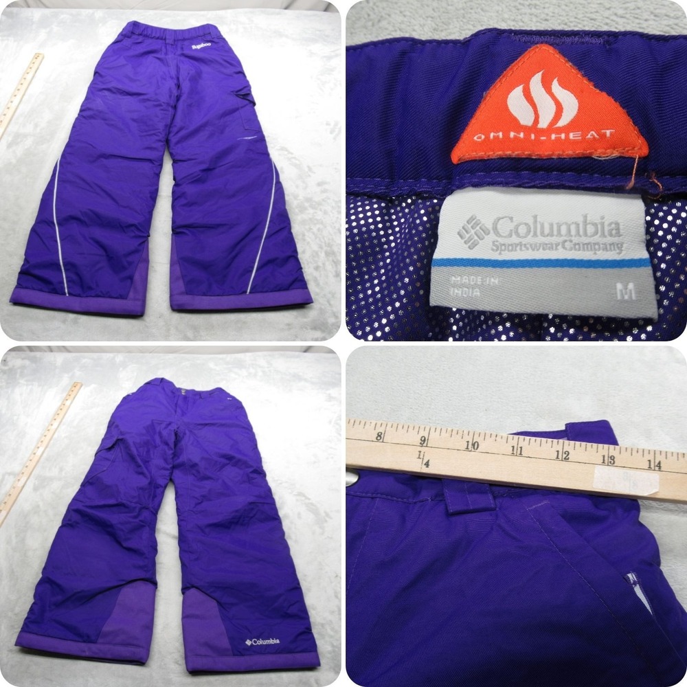 Columbia Snow Pants Youth Medium Purple Bugaboo Omni-Heat Ski Insulated 26x25